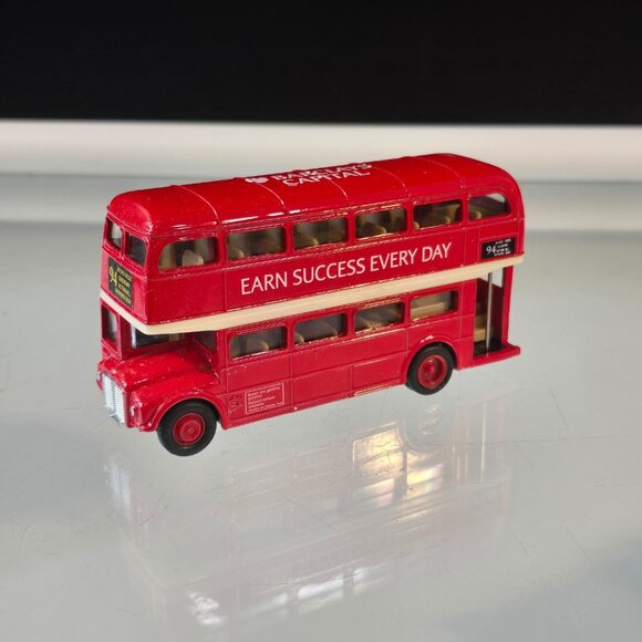 WELLY Red Double Decker Bus Diecast 94 Barclays Capital Bus Adtrucks - Picture 2 of 10